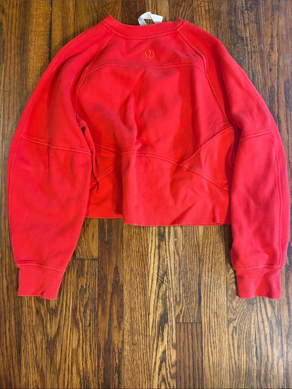 🎉EUC! Lululemon Athletica Red Cropped Sweatshirt with Raised Logo!